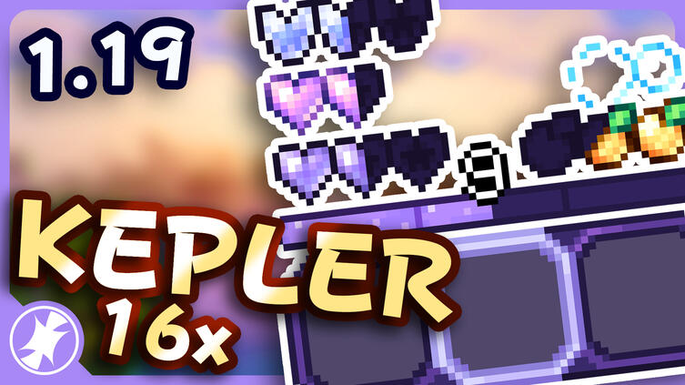 Thumbnail with close-up screenshot of a Minecraft GUI saying "1.19, KEPLER 16x". Link to YouTube video.